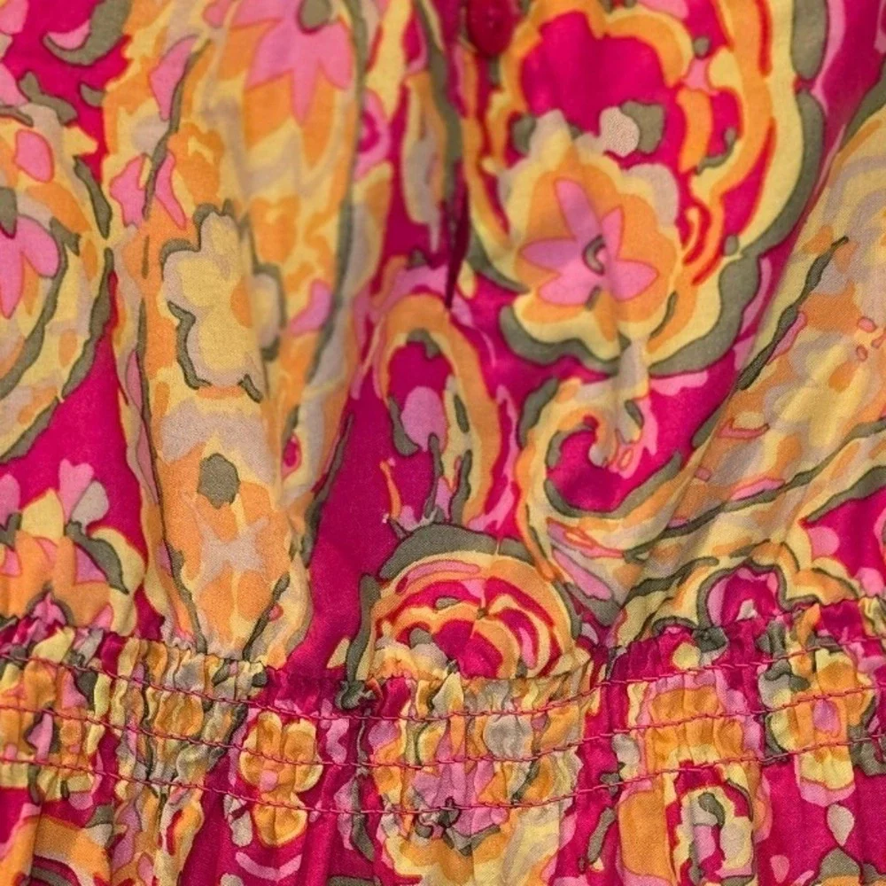 The Childrens Place Girls Pink Floral Paisley Tiered Cotton Dress 18-24‎ Months - Picture 5 of 5